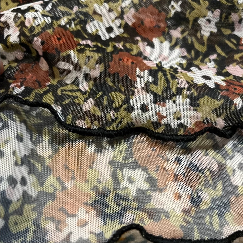 Nike Retro Sheer Floral Mesh Top Size Medium - Picture 5 of 12